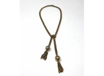 Vintage Chain And Tassel Necklace