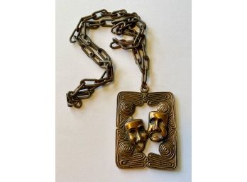 Theater Masks Pendant Necklace