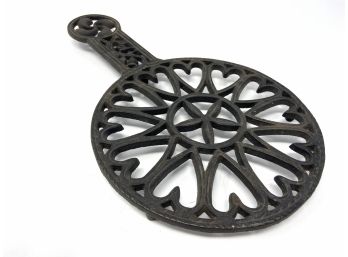 Vintage Wilton Cast Iron Trivet With Hearts