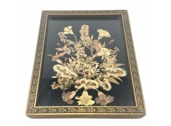 Vintage Dried Pressed Flower Arrangement, Framed