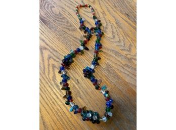 Vintage Glass Bead Necklace With Barrel Clasp