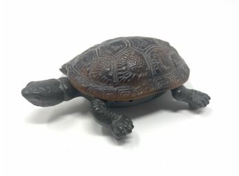 Vintage Cast Iron Turtle Inkwell