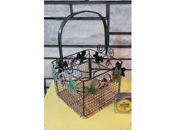 Wine Tote. 4 Bottle Made Of Metal And Wicker .                  Loc: Shelf 3