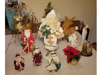 Christmas Mantle Decorative Group.      Loc: Shelf Of Nanas Closet