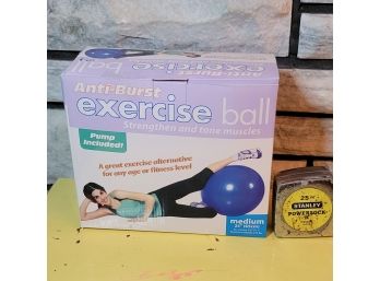 Exercise Ball . Brand New In Box.  NIB.                            Loc: Shelf 1