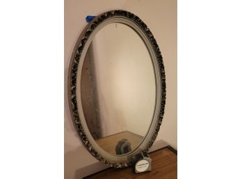 Oval Silver Framed Mirror