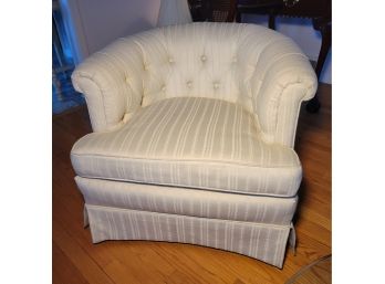 Pearl White Single Chair.                 Loc: Living Room