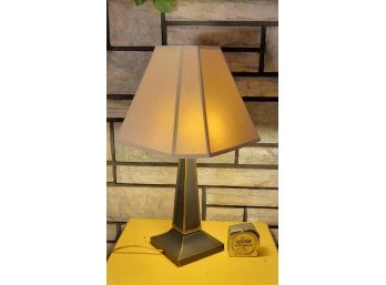 Pyramid Lamp With Black And Gold Accented Base