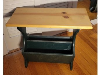 Pine End Table With Magazine Rack.                                 Loc: Garage