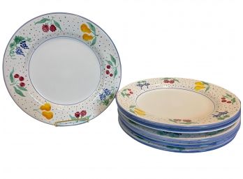 Six Hand Painted 11 1/4' Dinner Pates By Mesa International  ( 1 Of 2)