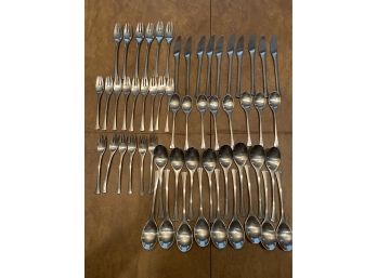 Supreme Cutlery 18/8 , MCM Style Stainless Steel Flatware Set. 56 Pieces.