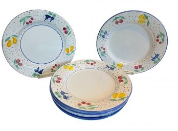 Six Hand Painted 11 1/4' Dinner Pates By Mesa International  ( 2 Of 2)