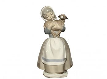 Porcelain Lladro Figurine- Girl With Goat