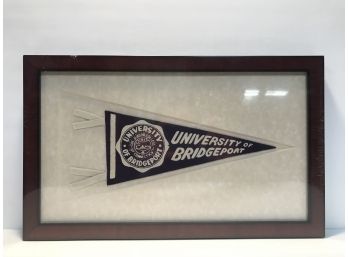 Vintage Framed & Encapsulated Original Bridgeport University Pennant