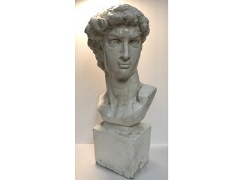 NeoClassical LifeSize Bust Of 'David' Painted Concrete