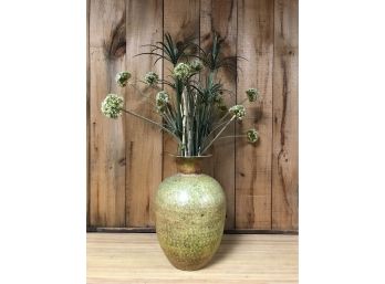 Metal Vase With Flowers