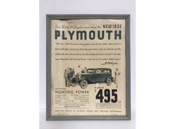 1932 Plymouth Advertisement
