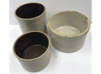 3 Stoneware Pots