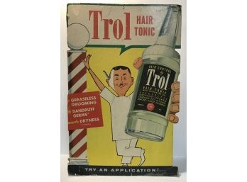 Vintage Advertising Trol Hair Tonic - Countertop Cardboard Standee