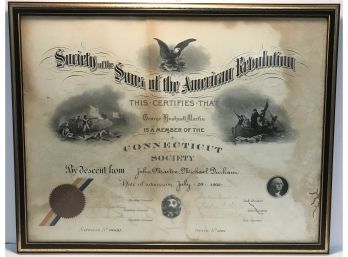 Antique Society Of The Sons Of The American Revolution - Connecticut Society 1902