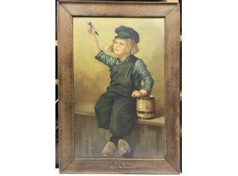 Vintage Framed Dutch Boy Print (Original)