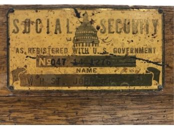 3 Wooden Drawer Inserts One With Brass Social Security Card