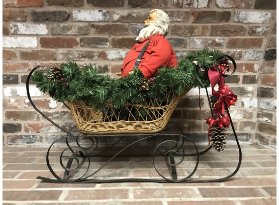 Beautifully Hand Crafted Santa In Sleigh