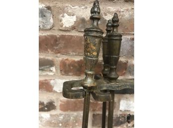 Vintage Fireplace Tools With Stand