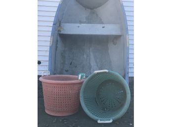 Small RowBoat With 2 Fishing Baskets
