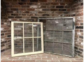 2 Vintage And Nicely Weathered Windows (see Description)
