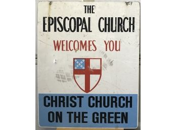 2 Sided Metal Sign - Episcopal Church
