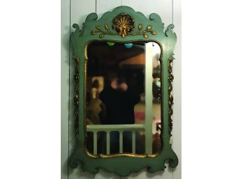 Kindel Grand Rapids - Turquoise And Gold Gilt Mirror