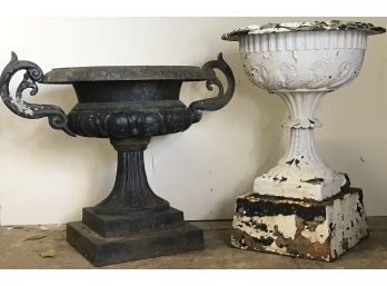 Vintage Cast Iron Urn Planters - Mixed Lot