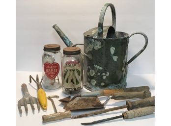 'Plant Hearts Seeds' Jars & Tools Lot