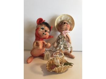2 Analee Dolls With Basket