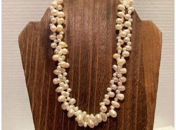 Vintage  Double Strand Simulated Fresh Water Pearl Necklace