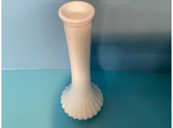 Vintage Hoosier White Milk Glass Bud Vase 8 1/2 Inches In Height