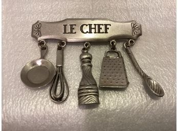 Vintage JJ Pewter 'Le Chef Pin'