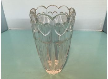 Vintage Fluted Crystal Heart Vase