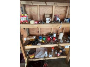 All Tools And Items On Shelves In Garage