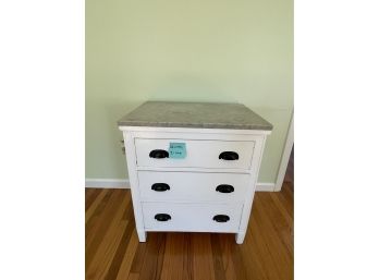 A Marble Top Wood 3 Drawer Chest