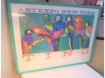 Walasse Ting Art Expo New York Parrot Framed Poster