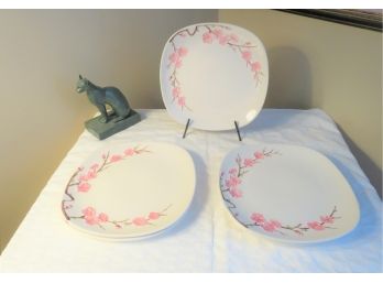 Set 6 Metlox Vernon Peach Blossom Poppytrail Ceramic MCM Plates