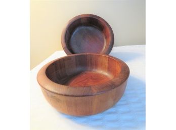 2 Dansk IHQ Staved Wood Bowls 8'