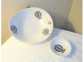 RARE Georges Briard Mid-century Modern Ceramic Chip And Dip Bowl Set