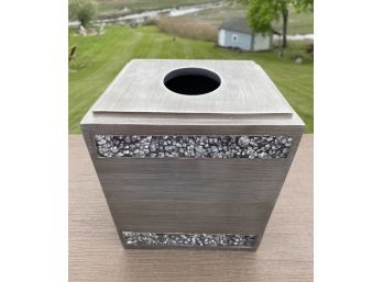 Silver/grey Toned Tissue Holder With Sparkly Stones