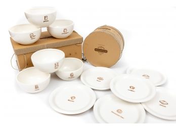 William Sonoma Stamped Breakfast Bowls & Plates In Box