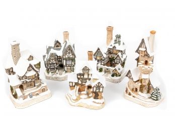 Collection Of Five Themed David Winter Cottages From A The Story A Christmas Carol