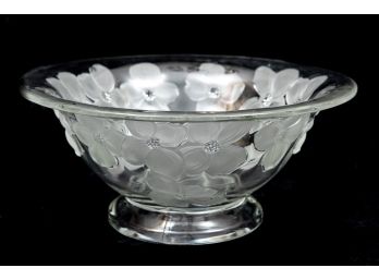 Frosted Floral Glass Bowl