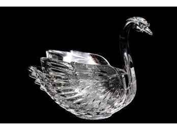 Cut Glass Swan Bowl